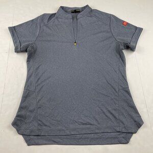 McDonald’s Polo Shirt Women’s M 1/4 Zip Employee Band Collar Short Sleeve Gray